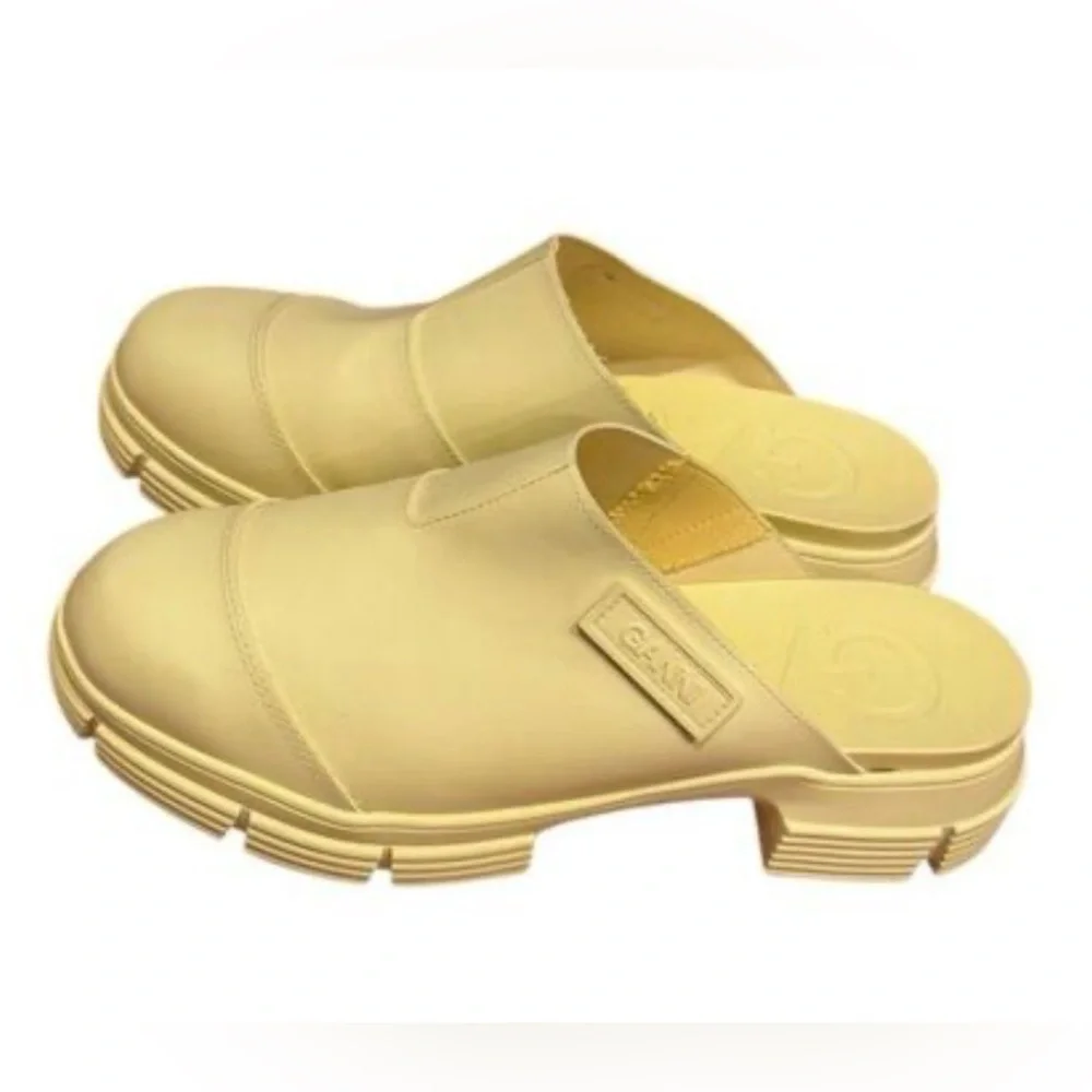 Ganni Unisex Platform Mule Clogs Pale Banana New with Dust Bag - Picture 3 of 11